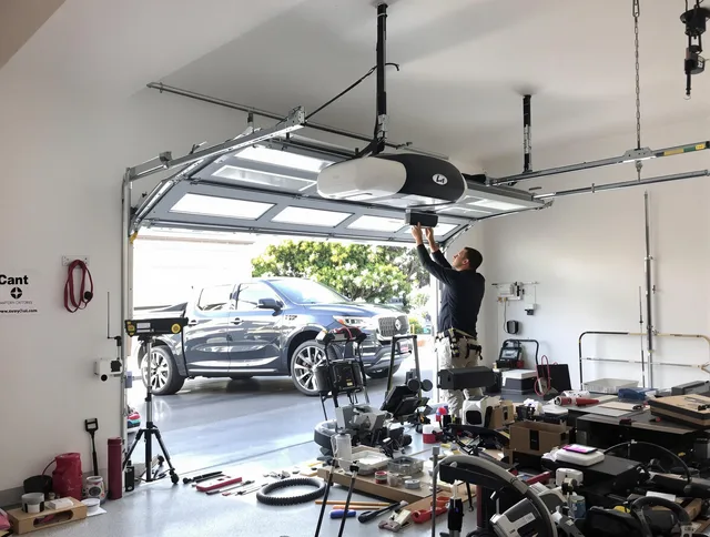 Jerome Garage Door Repair specialist installing smart garage door opener system in Jerome home