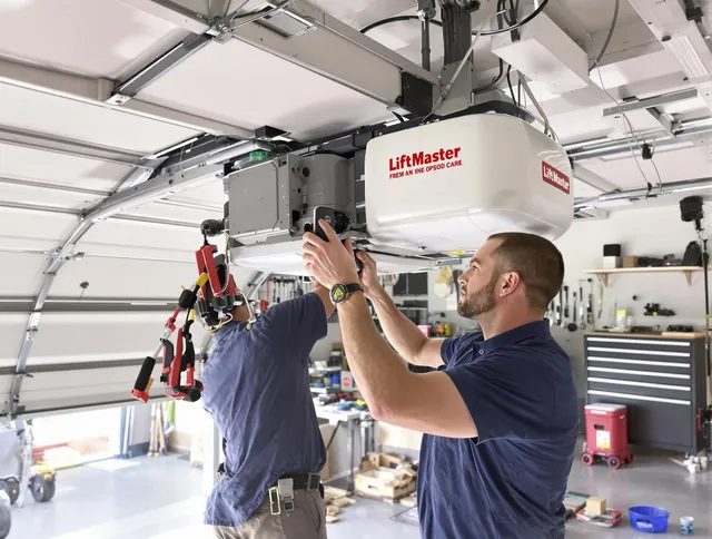 Jerome Garage Door Repair technician performing advanced diagnostics on garage opener in Jerome