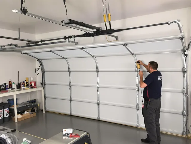 Jerome Garage Door Repair certified technician performing overhead door system repair in Jerome