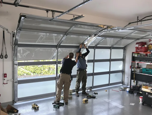Jerome Garage Door Repair expert performing precise panel replacement on Jerome garage door